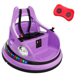 Garvee 12v Ride On Bumper Car for Kids, Toddler Electric Bumping Car, Purple, 360° Spin, Remote Control, 2-Speed - Purple