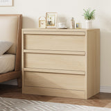 Garvee Natural Oak 3 Drawers Nightstand, Modern Wooden Small Night Stand for Bedroom Living Room, 29.5"W x 15.7"D x 30.5"H, Natural Oak - Natural