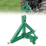 Garvee Tractor 3 Point Hitch Receiver - 2 in Receiver & Towing Ball Mount for Implements Hauling, 10,000 LB Capacity, Standard Category 1, Heavy Duty Powder-Coated Stainless Steel - Green