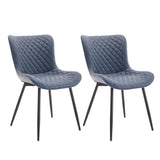 Garvee Padded Dining Chairs 2-Pack PU Leather Metal Legs Mid-Century Style Sturdy 150kg Capacity Black for Kitchen Living Room - Blauer Diamantform
