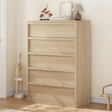 Garvee 5 Drawer Dresser Natural Wood Bedroom Living Room Nursery Entryway 29.5"W x 15.9"D x 43.3"H