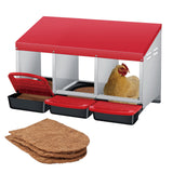 Garvee Chicken Nesting Box with Nesting Pads, Galvanized Steel, Roll Away Egg Collection & Swing Perch for Chicken Coop, Heavy Duty, Easy-Clean, Ventilated Design