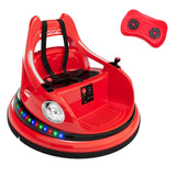 Garvee 12V Ride On Bumper Car for Kids with Remote Control, 360° Spin, Lights & Music, Toddler Electric Toy, Red - Red