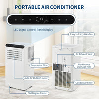 Garvee 10000BTUs Portable Air Conditioner, 4-in-1 Portable Air Conditioner & Heater，Quiet Cooling & Heating, Dehumidifier, Fan Modes for Room Up to 450 Sq. Ft, Auto Swing, 24 Timer, White