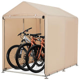 Garvee Bike Carport Durable Weatherproof Shelter Sturdy Steel Frame Easy Assembly Outdoor Protection - Khaki