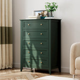 Garvee 5 Drawer Dresser Green With Deep Drawers & Metal Knobs For Bedroom Entryway Hallway - Sage Green