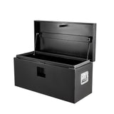 Garvee 30"x15"x15" Underbody Truck Tool Box Heavy Duty Steel Trailer Tongue Box Black Waterproof Lockable Storage - Black