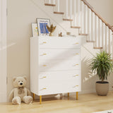 Garvee Farmhouse 5 Drawers Dresser White Wood Rustic Chest for Bedroom Living Room Hallway 44in - White