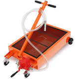 Garvee Waste Oil Drain Pan with 12V Pump, 17 Gal Low Profile Electric Oil Drain Change Pan with 8 Ft Hose & Folding Handle for Trucks, RVs, Buses, Black - Orange