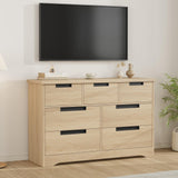 Garvee TV Stand 46 Inch for TVs up to 50 Inch, 7 Drawer Dresser, Entertainment Center, Walnut, Wooden Media Console