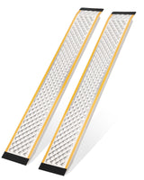 Garvee Aluminum Lawn Mower Ramps with Punch Plate Surface, Sturdy Anti-Slip Loading Ramps for Shed, 800 LBS Capacity, 57", Yellow