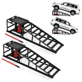 Garvee Hydraulic Car Ramps 2-Pack Heavy Duty Steel Portable Lift Ramps for Oil Change Garage Repair Black 45in Base