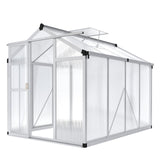 Garvee 6x8 Ft Greenhouse - Heavy Duty Aluminum Frame, Polycarbonate Panels, Garden, Backyard, Patio, Green - Natural