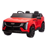 Garvee 24V Licensed Cadillac Ride On Truck Car for Kids, 2 Seater Electric Vehicle, Bluetooth Music, LED Lights, Battery Powered, Red