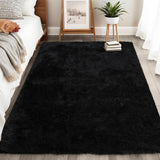 Garvee Shag Area Rugs 5x8 Black Ultra Soft Fluffy Furry Indoor Carpet for Living Room Bedroom Nursery Kids Room Home Decor - Black
