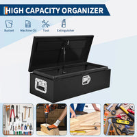 Garvee 39 Inch Steel Truck Bed Tool Box - Diamond Plate Design with Side Handles and Locking Keys, Compact and Durable Storage for Pickup Trucks, RVs, and Trailers, Black