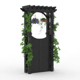 Garvee Wood Garden Arbor Trellis with Gate, Outdoor Wooden Trellis Arch for Climbing Plants, 47"W x 19.6"D x 80"H, Natural Fir Wood - Charcoal