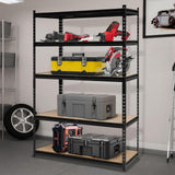 Garvee Robust Kitchen & Garage Shelf Adjustable 5-Tier Steel Frame Durable Carbon Steel Multiple Sizes - Negro