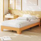 Garvee Wood Platform Bed Frame Twin Size Wood Slat Support No Box Spring Needed Easy Assembly Noise-Free Design Underbed Storage - Pine