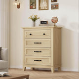 Garvee 4 Drawer Dresser for Bedroom with Large Storage, Freestanding Wooden Chest, 34.8" Tall, Natural Color