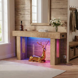 Garvee Farmhouse Console Table 47" Rustic Vintage Entryway Sofa Table With Storage Open Shelves 6 Colors Light 63"