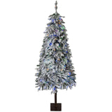 Garvee Christmas Tree Pre-Lit Snow-Flocked Artificial Spruce 6ft PE Realistic Tree Dense Branch Tips Living Room Grand Entryway Luxury Holiday Display
