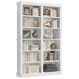 Garvee 74.5" Tall Double Wide Bookshelf with 12 Cubbies for Livingroom Office Library, White, 74.5"H x 46.1"W x 12.4"D - White