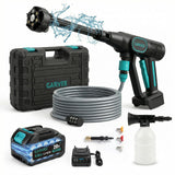 Garvee Pressure Washer Battery Powered Cordless with 6-in-1 Nozzle for Home Car Garden, 26FT Hose, 20V Battery, Portable Handheld Cleaner - Lake Blue