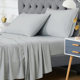 Garvee Bamboo Sheets Set Queen Size, Bamboo Cooling Bed Sheets with 16 Inch Deep Pocket, Silky Soft and Breathable, Light Grey - Light Grey