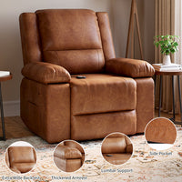 Garvee PU Leather Power Lift Recliner Chair with Massage and Heat, 8-Point Vibration, Adjustable Back and Leg Support, Electric Lift Chair Designed for Mobility Aid Elderly Relaxation, Brown