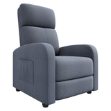 Garvee Recliner Chair for Adults Ergonomic Adjustable Single Sofa with Side Pocket Tall Back Wide Arms Padded Seat Home Theater Living Room - F36-30 Gray