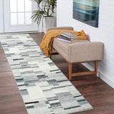 Garvee Runner Rug 2x6 Washable Checkered Rug Grey Boho Rugs for Living Room Bedroom Kitchen Hallway Entryway Laundry Contemporary Abstract Rug Modern Geometric Rug Low Pile Office Rug Non Slip - Grey