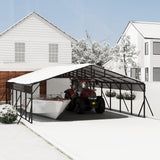 Garvee Large Metal Carport 20x30 ft Galvanized Steel Roof for Tractors Trucks Boats Black - Black