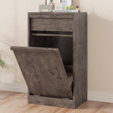 Garvee Trash Cabinet Tilt Out, Modern Hidden Trash Cabinet 10 Gallon Pet-Proof Trash Bin Holder, Free Standing Trash Can Cabinet for Kitchen Dining Living Room, Dark Grey