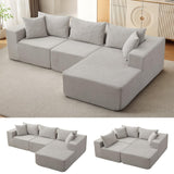 Garvee 108” Modular Sectional Sofa Cloud Sectional Couch L-Shape Chaise Beige Modern Living Room Bedroom - Beige