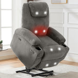 Garvee Electric Power Lift Recliner Chair Corduroy Massage Heat Adjustable 155° Stand Assist Elderly Mobility Impaired Heavy Duty Living Room Bedroom - 35V3-Gary