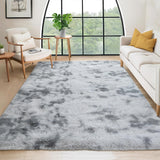 Garvee 8x10 Area Rug Fluffy Shag Soft Washable Indoor Carpet for Living Room Bedroom Nursery, Tie-Dye Light Grey - Tie-Dye Light Grey