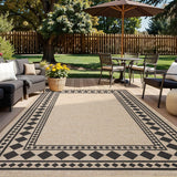 Garvee Easy Jute Rug 9x12 Washable Non-Slip Indoor Outdoor Natural Color - Border|Natural