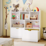 Garvee Toy Storage Cabinet Kids Bookshelf with Movable Drawers for Kids Bedroom White