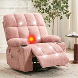 Garvee Ultra-Comfort Oversized Massage Recliner Chair with Heat Manual Swivel Rocker for Living Room Big and Tall - Pink