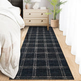 Garvee Black Checkered Kitchen Rugs 2x6 Washable Non Slip Runner Indoor Modern Farmhouse Carpet Low Pile Stain Resistant - Plaid|Black