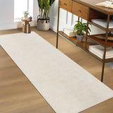 Garvee 2' x 6' Modern Minimalist Cream White Runner Rug, Washable Non-Slip Low-Pile Rug for Hallway & Kitchen