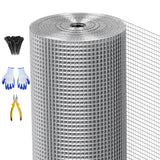 Garvee Hardware Cloth 1/4 Inch 48x100 Ft Galvanized Wire Mesh Roll with Cutting Plier & Gloves for Garden Fence Black Vinyl Coated