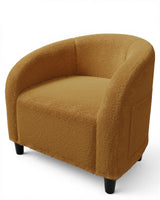 Garvee Boucle Accent Chair with Armpad and Sturdy Legs for Bedroom Reading Room Reception Office - Yellow - Yellow