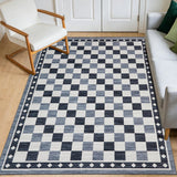 Garvee 6x9 Checkered Area Rug Washable Soft Rugs for Living Room Modern Geometric Non Slip Low Pile Carpet Black