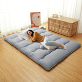 Garvee Japanese Floor Futon Mattress Full Size, Light Grey, Japanese Style Folding Sleeping Mattress Pad for Adults and Kids, Tatami Mat, Roll Up Camping Mattress - Light Grey