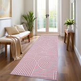 Garvee Modern Rug 2x6 Runners for Hallways, Non Slip Rainbow Kitchen Runner, Soft Pink Washable Rug for Entryway Bathroom Laundry