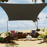 Garvee Sun Shade Sail 12'x16' Rectangle Gray UV Block Shade Cloth Canopy for Patio Backyard Garden Deck - Gray