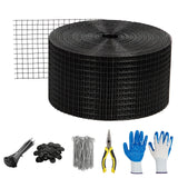Garvee 6in x 120ft Solar Panel Birds Guard with Accessories for Critter Control, PVC Coated Wire Mesh, Black - Black