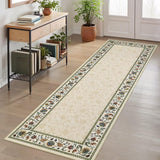 Garvee Washable 2x6 Runner Rug Non Slip Floral Low Pile Vintage Beige for Hallway Kitchen Bedroom Office - Beige